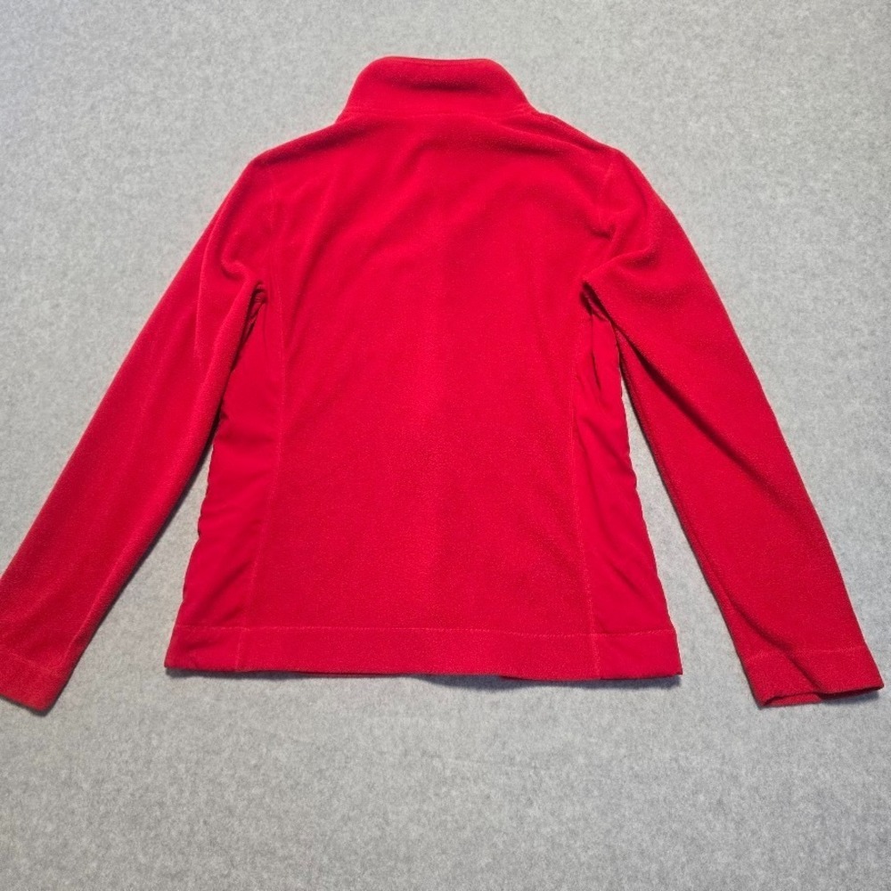 Danskin Now Red Fleece Full Zip Jacket Womens M Activewear Gorpcore Hiking Layer - Picture 8 of 12